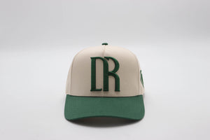 DR MONOGRAM TRUCKER HAT BEIGE/GREEN